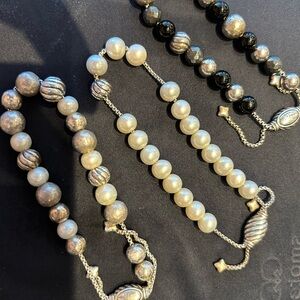 3 David Yurman adjustable bracelets
Black, pearl, combo
Will considerer separate